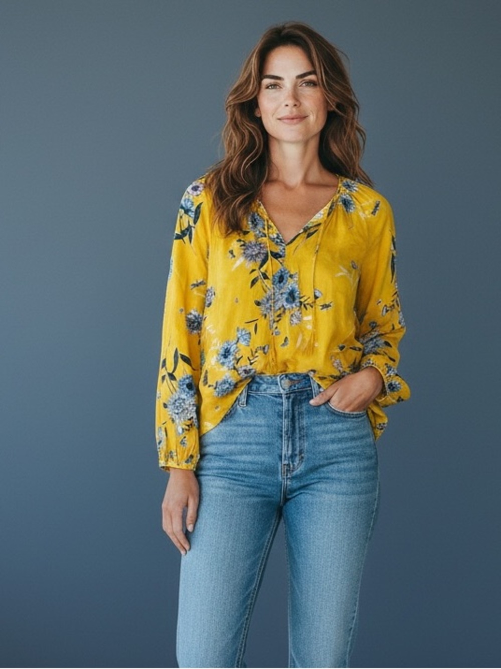 Old Navy Boho Floral Long Sleeved Blouse